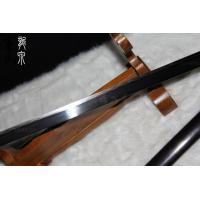 檀木包铜唐刀-花纹钢烧刃