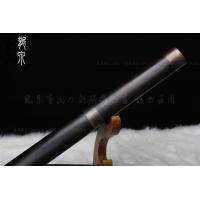 檀木包铜唐刀-花纹钢烧刃