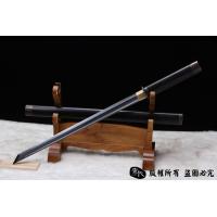 开槽檀木包铜唐刀（花纹钢烧刃）