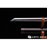 开槽檀木包铜唐刀（花纹钢烧刃）