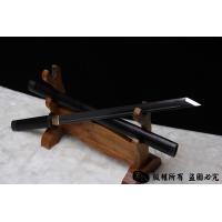 开槽檀木包铜唐刀（花纹钢烧刃）