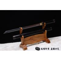 开槽檀木包铜唐刀（花纹钢烧刃）
