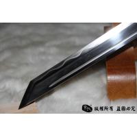 开槽檀木包铜唐刀（花纹钢烧刃）