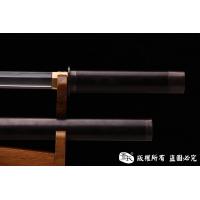 开槽檀木包铜唐刀（花纹钢烧刃）