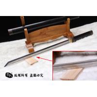 开槽檀木包铜唐刀（花纹钢烧刃）