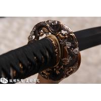 切刃唐刀式武士刀--高猛钢制作，配鎏金装具，唐刀武士刀的完美结合