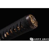 切刃唐刀式武士刀--高猛钢制作，配鎏金装具，唐刀武士刀的完美结合