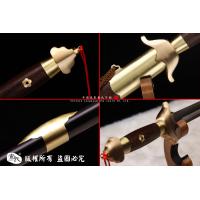 手工花纹钢太极剑-武术剑-凹槽软剑