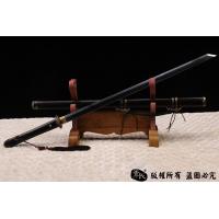 简装檀木唐刀-花纹钢烧刃
