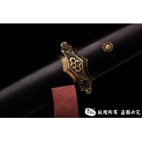 简装檀木唐刀-花纹钢烧刃