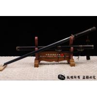 简装檀木唐刀-花纹钢烧刃