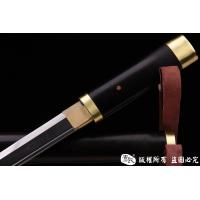 冰迹-开槽短唐刀-经典檀木包铜素装