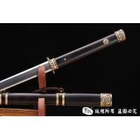 经典铜装八面唐剑 百炼花纹钢烧刃