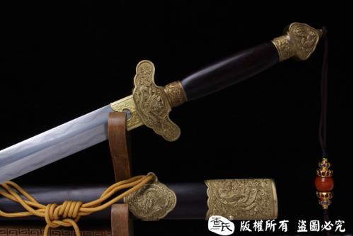 龙凤呈祥-经典手雕龙泉剑-紫檀鞘