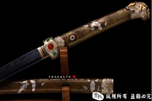 狮斩-精品武士刀-全铜鞘镀银装具