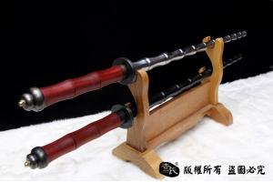 手工竹节鞭（锏）-红木柄