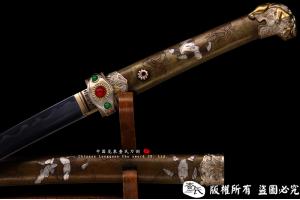 狮斩-精品武士刀-全铜鞘镀银装具
