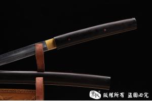 牛角檀木装日本刀-高碳钢烧刃