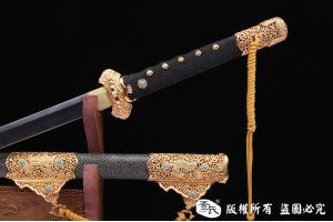 豪华镀金天梯纹唐刀 查长伟作品